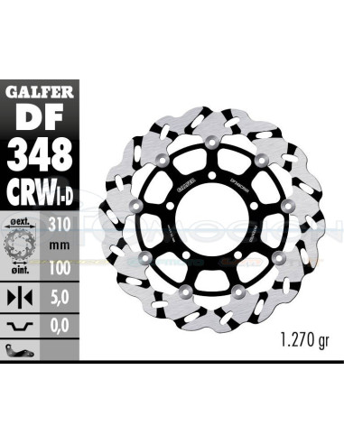 DISC WAVE FLOATING GROOVED LEFT (C  ALU ) 310X5MM SUZUKI GSXE 1000 (05)