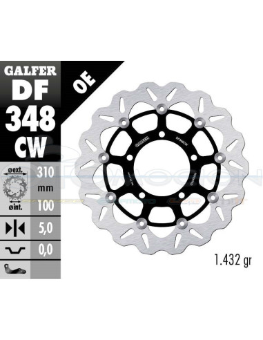 DISC WAVE FLOATING COMPLETE (C  ALU ) 310X5MM SUZUKI GSXE 1000 (05)