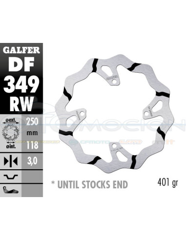 DISC WAVE FIXED GROOVED 250X3MM SUZUKI RM Z (FRONT)