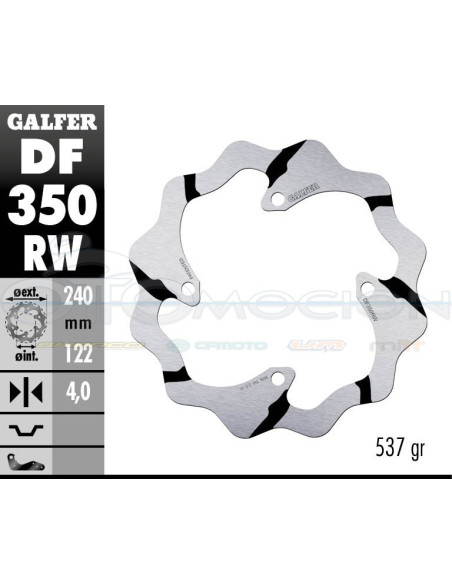 DISC WAVE FIXED GROOVED 240X4MM SUZUKI RM Z (REAR)