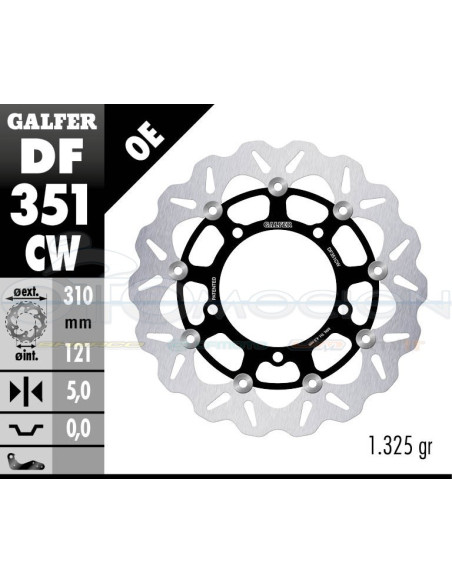 DISC WAVE FLOATING COMPLETE (C  ALU ) 310X5MM SUZUKI GSR 600 (06)