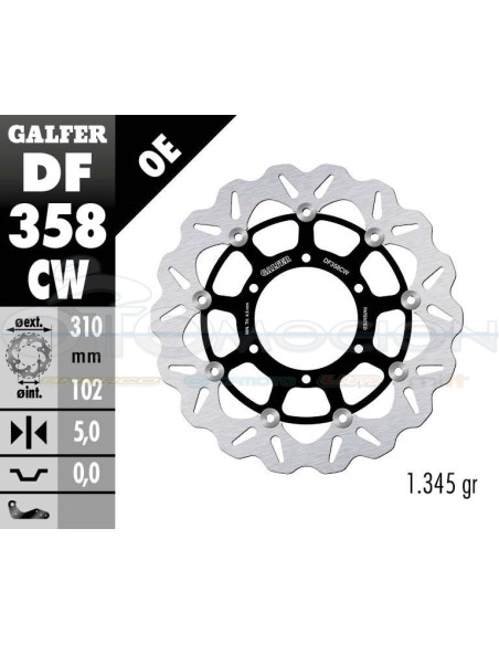 DISC WAVE FLOATING COMPLETE (C  ALU ) 310X5MM SUZUKI GSXR 600 (08) (FRONT)