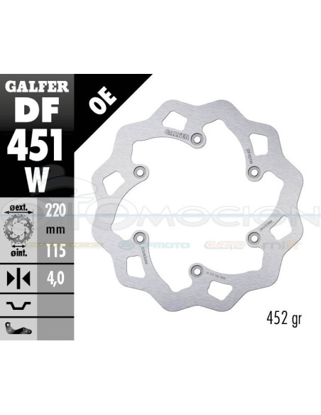 DISC WAVE FIXED 220X4MM YAMAHA YZ-WR 125-250 (REAR)