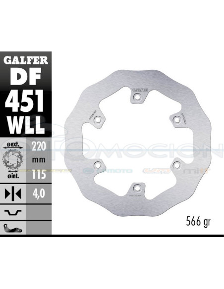 DISC WAVE FIXED SOLID 220X4MM YAMAHA YZ-WR 125-250 (REAR)