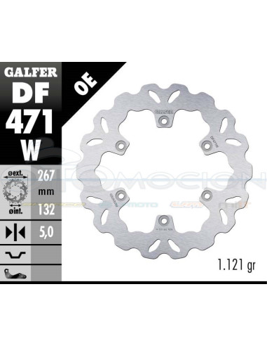 DISC WAVE FIXED 267X5MM YAMAHA FZR 1000 EXUP (REAR)