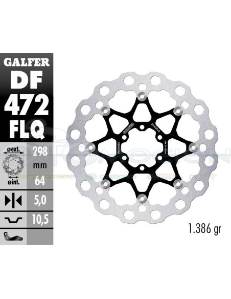 DISC CUBIQ FLOATING (C  STEEL) 300X5MM INDIAN CHIEF - ROADMASTER - SPRINGFIELD (FRONT)