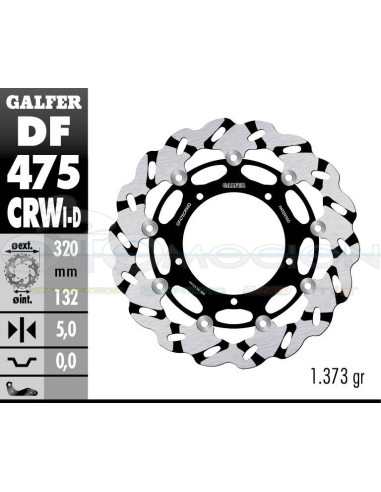 DISC WAVE FLOATING GROOVED LEFT (C  ALU ) 320X5MM YAMAHA R1 (04)