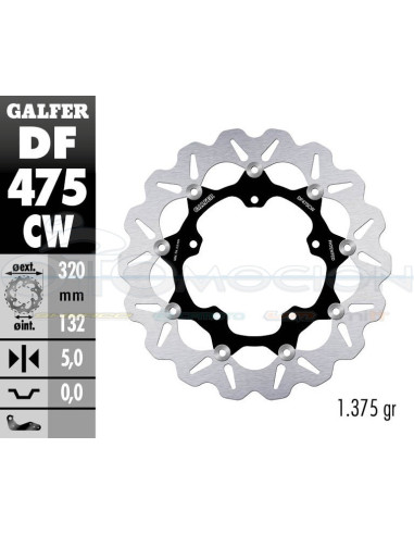 DISC WAVE FLOATING COMPLETE (C  ALU ) 320X5MM YAMAHA R1 (04)