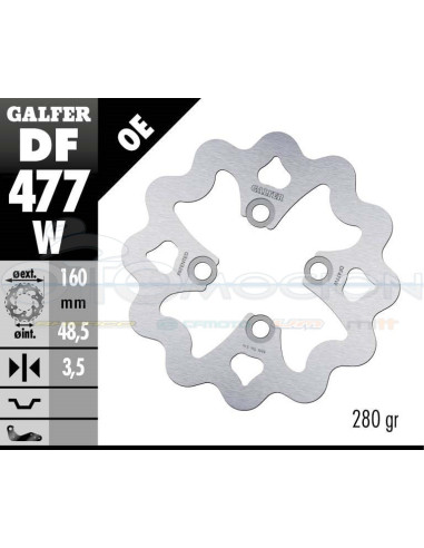 DISC WAVE FIXED 160X3,5MM YAMAHA QUAD YFM (FRONT)