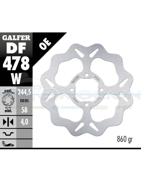 DISC WAVE FIXED 244,5X4MM YAMAHA QUAD YFM (REAR)