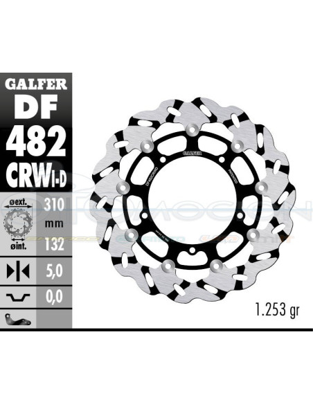 DISC WAVE FLOATING GROOVED RIGHT (C  ALU ) 310X5MM YAMAHA R-6-R-1