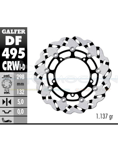 DISC WAVE FLOATING GROOVED RIGHT (C  ALU ) 298X5MM YAMAHA R6 (03)