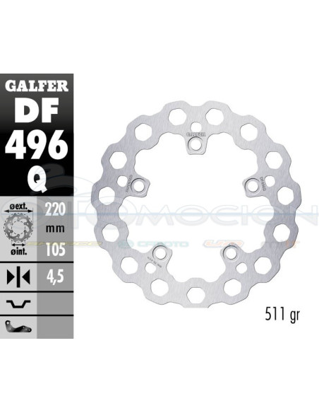 DISC CUBIQ FIXED 220X4 5MM YAMAHA R-6 - R-1 (REAR)