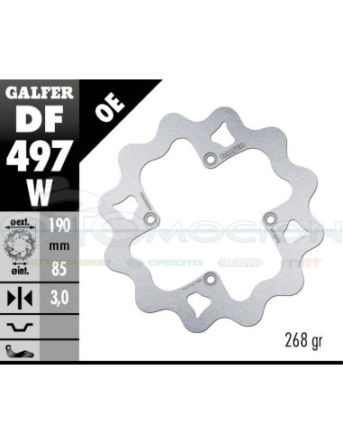 DISC WAVE FIXED 190X3MM YAMAHA YZ 85 '03 (REAR)