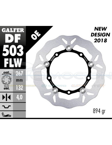 DISC WAVE FLOATING (C  STEEL) 267X4MM YAMAHA T-MAX 500 (04)