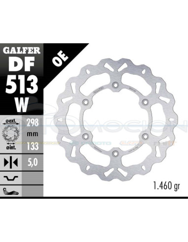 DISC WAVE FIXED 298X5MM YAMAHA BOLT 950 (REAR)