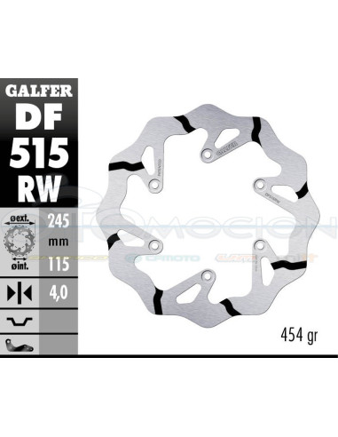 DISC WAVE FIXED GROOVED 245X4MM YAMAHA YZ 450 F 2018-2019 (REAR)