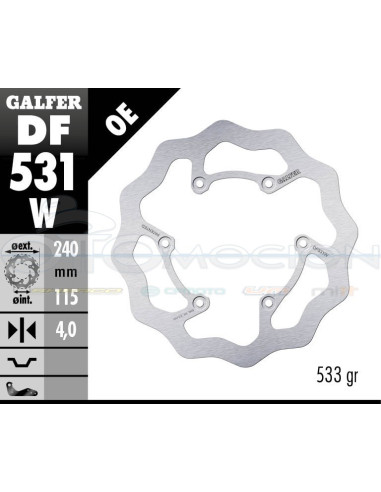 DISC WAVE FIXED 240X4MM YAMAHA YZ 450 F 2020- (REAR)