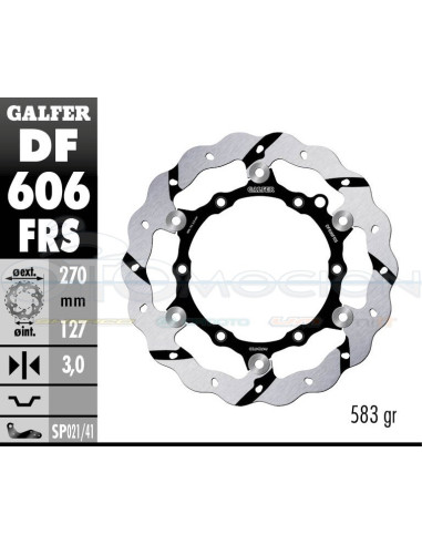 DISC WAVE FLOATING OVERSIZE GROOVED (C  STEEL) 270 KTM