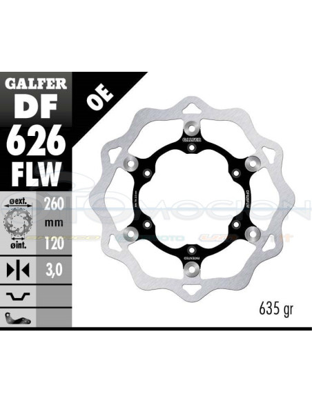 DISC WAVE FLOATING (C  STEEL) 260X3MM HUSABERG 501 MC-350 MC (FRONT)