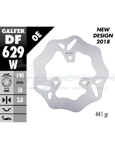 DISC WAVE FIXED 190X3 8MM YAMAHA-APRILIÍ190-58(FRONT)