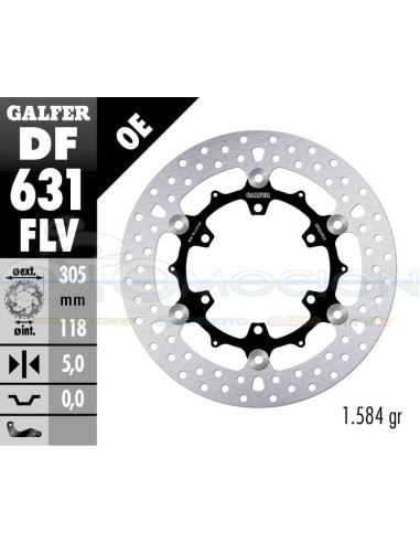 ROUND DISC FLOATING (C  STEEL) 305X5MM BMW K1