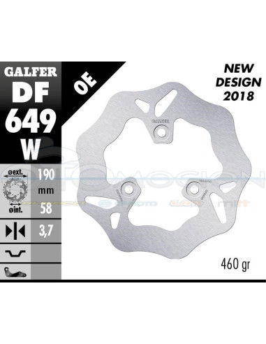 DISC WAVE FIXED 190X3,8MM PEUGEOT 50-125 GEO SV (FRONT)