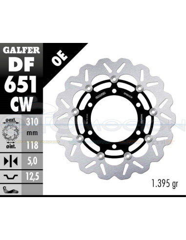 DISC WAVE FLOATING COMPLETE (C  ALU ) 310X5MM TRIUMPH DAYTONA 92 (FRONT)