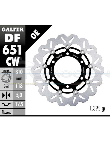 DISC WAVE FLOATING COMPLETE (C  ALU ) 310X5MM TRIUMPH DAYTONA 92 (FRONT)