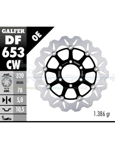 DISC WAVE FLOATING COMPLETE (C  ALU ) 320X5MM TRIUMPH 595 900 (FRONT)