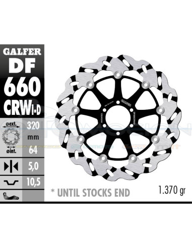 DISC WAVE FLOATING GROOVED RIGHT (C  ALU ) 320X5MM DUCATI 851-888 (FRONT)