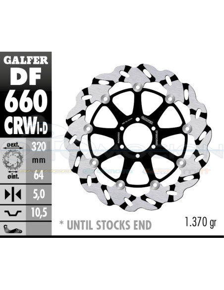 DISC WAVE FLOATING GROOVED RIGHT (C  ALU ) 320X5MM DUCATI 851-888 (FRONT)