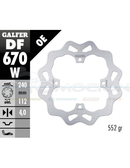 DISC WAVE FIXED 240X4MM HUSQVARNA TE 250 (06) (REAR)