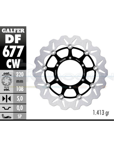 DISC WAVE FLOATING COMPLETE (C  ALU ) 320X5MM GAS GAS SUPERMOTARD