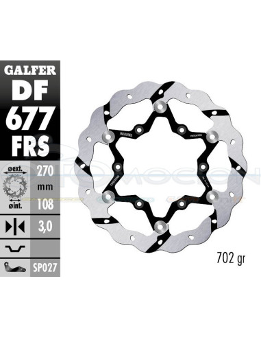 DISC WAVE FLOATING OVERSIZE GROOVED (C  STEEL) 270 GAS GAS