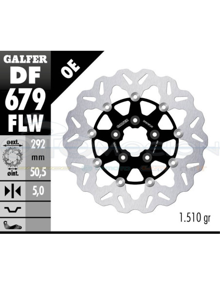 DISC WAVE FLOATING (C  STEEL) 292X5MM HARLEY DAVIDSON (84-99)