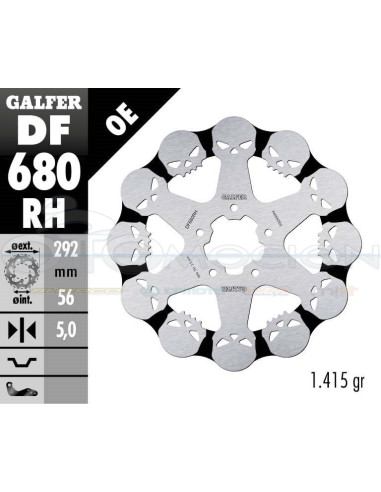 DISC WAVE SKULL DESIGN FIXED 292X5MM HARLEY DAVIDSON