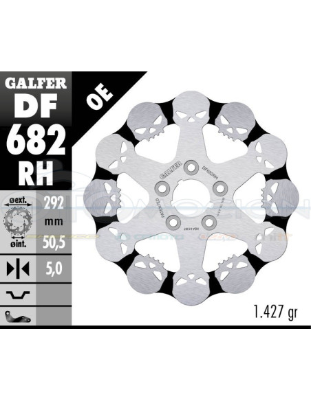 DISC WAVE SKULL DESIGN FIXED 292X5MM HARLEY DAVIDSON