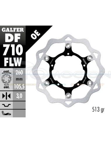 DISC WAVE FLOATING (C  STEEL) 260X3MM BMW G450X (08) (FRONT)