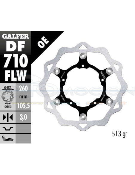 DISC WAVE FLOATING (C  STEEL) 260X3MM BMW G450X (08) (FRONT)