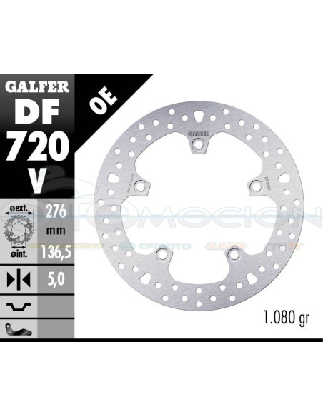 ROUND DISC FIXED 276X5MM BMW R1200 GS - ABS 2013- (REAR)