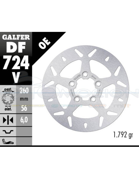 ROUND DISC FIXED 260X6MM HARLEY DAVIDSON XR 1200 (08-12) XL SPORSTER 2014 (REAR)