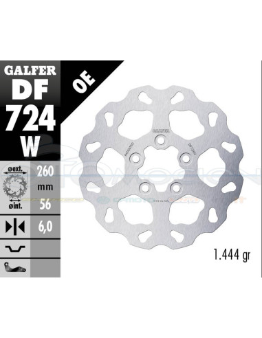 DISC WAVE FIXED 260X6MM HARLEY DAVIDSON XR 1200 (08-12) XL SPORSTER 2014 (REAR)