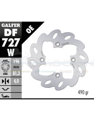 DISC WAVE FIXED 196X4MM QUAD