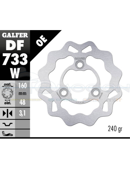 DISC WAVE FIXED 160X3,1MM SUZUKI LT-R 450 (06)