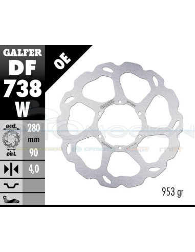 DISC WAVE FIXED 280X4MM RIEJU RS2-PRO 2005