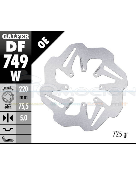 DISC WAVE FIXED 220X5MM SONOWMOBILE POLARIS Í220 SP 5