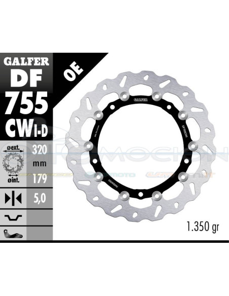 DISC WAVE FLOATING COMPLETE LEFT (C  ALU ) 320X5MM BMW S1000RR FRONT