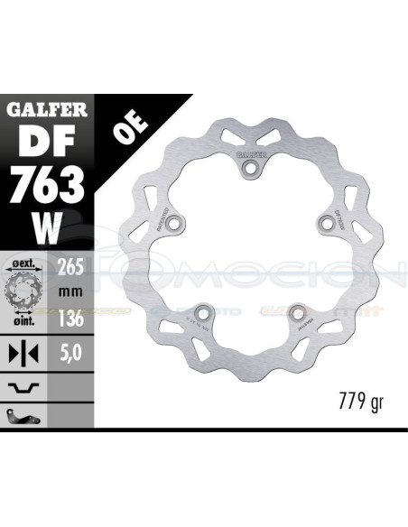 DISC WAVE FIXED 265X5MM BMW K1200R (05) (REAR)