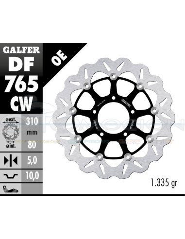 DISC WAVE FLOATING COMPLETE (C  ALU ) 310X5MM MV AUGUSTA BRUTALE (01-06)